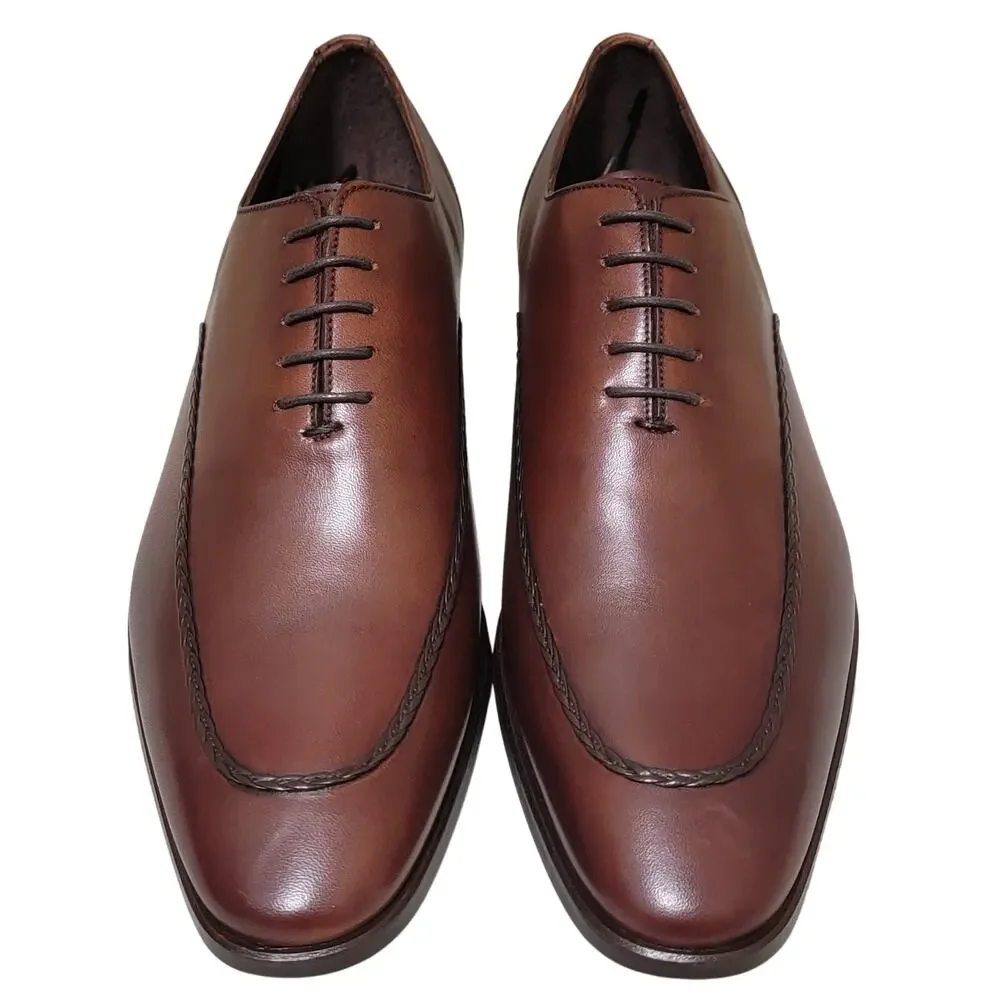 Vella Pais Men Frisco Oxford Dress Shoes Size US 10.5 Cognac Brown Leather